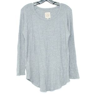 Chaser Tee Thermal Waffle Knit Long Sleeve Gray L1
